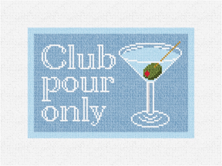 Club Pour Blue Needlepoint Door Hanger Kit