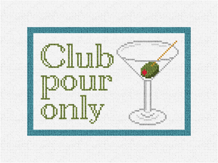 Club Pour White Needlepoint Door Hanger Kit