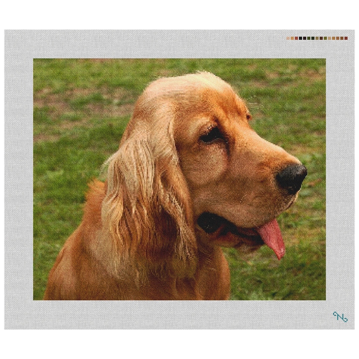 Cocker Spaniel Needlepoint Kit Stitched Preview
