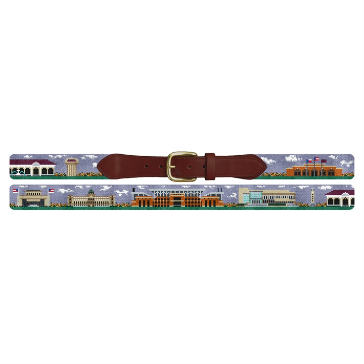 College Station Texas Landscape Needlepoint Belt 
