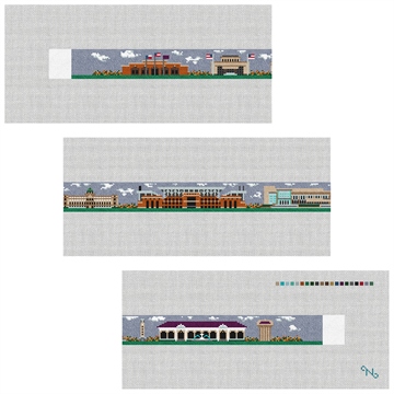 College Station Texas Needlepoint Belt Kit Stitched Preview