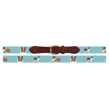 Collie Needlepoint Belt
