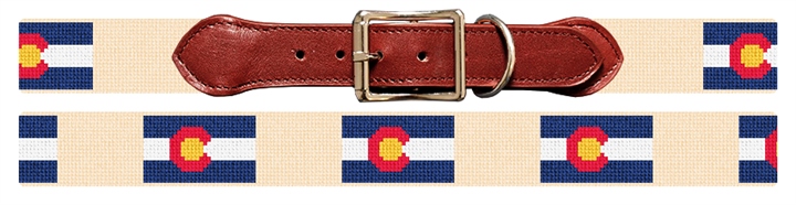 Colorado Flag Needlepoint Dog Collar