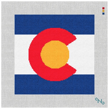 Colorado Needlepoint Pillow Kit Stitched Preview