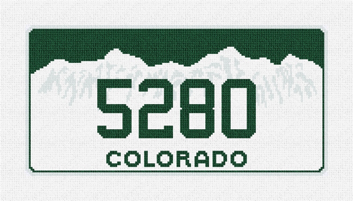 Colorado Vanity Plate Needlepoint Pillow Kit