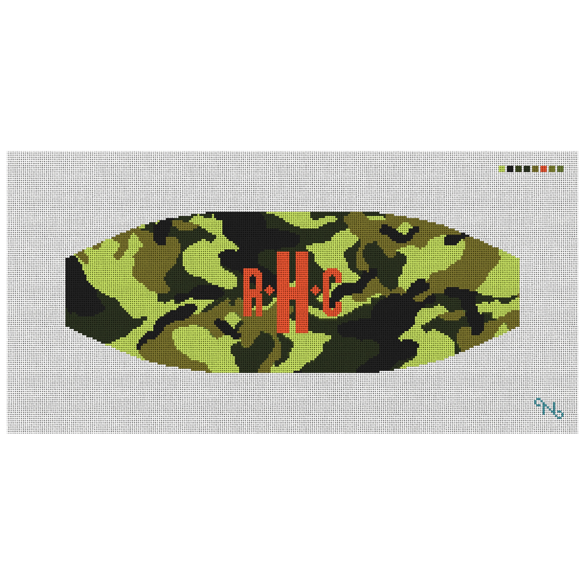 Colorful Camo Cummerbund Needlepoint Kit