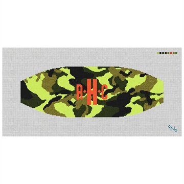 Colorful Camo Cummerbund Needlepoint Kit Stitched Preview