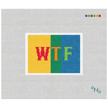 Colorful Expression Needlepoint Card Wallet Kit Stitched Preview
