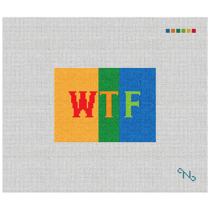 Colorful Expression Needlepoint Card Wallet Kit Stitched Preview