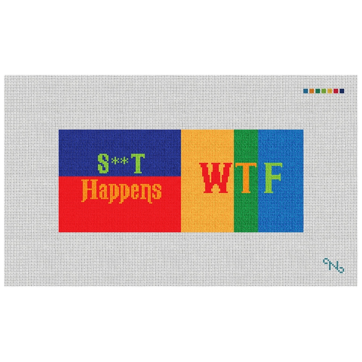 Colorful Expression Needlepoint Flask Kit Stitched Preview