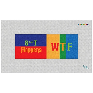 Colorful Expression Needlepoint Wallet Kit Stitched Preview