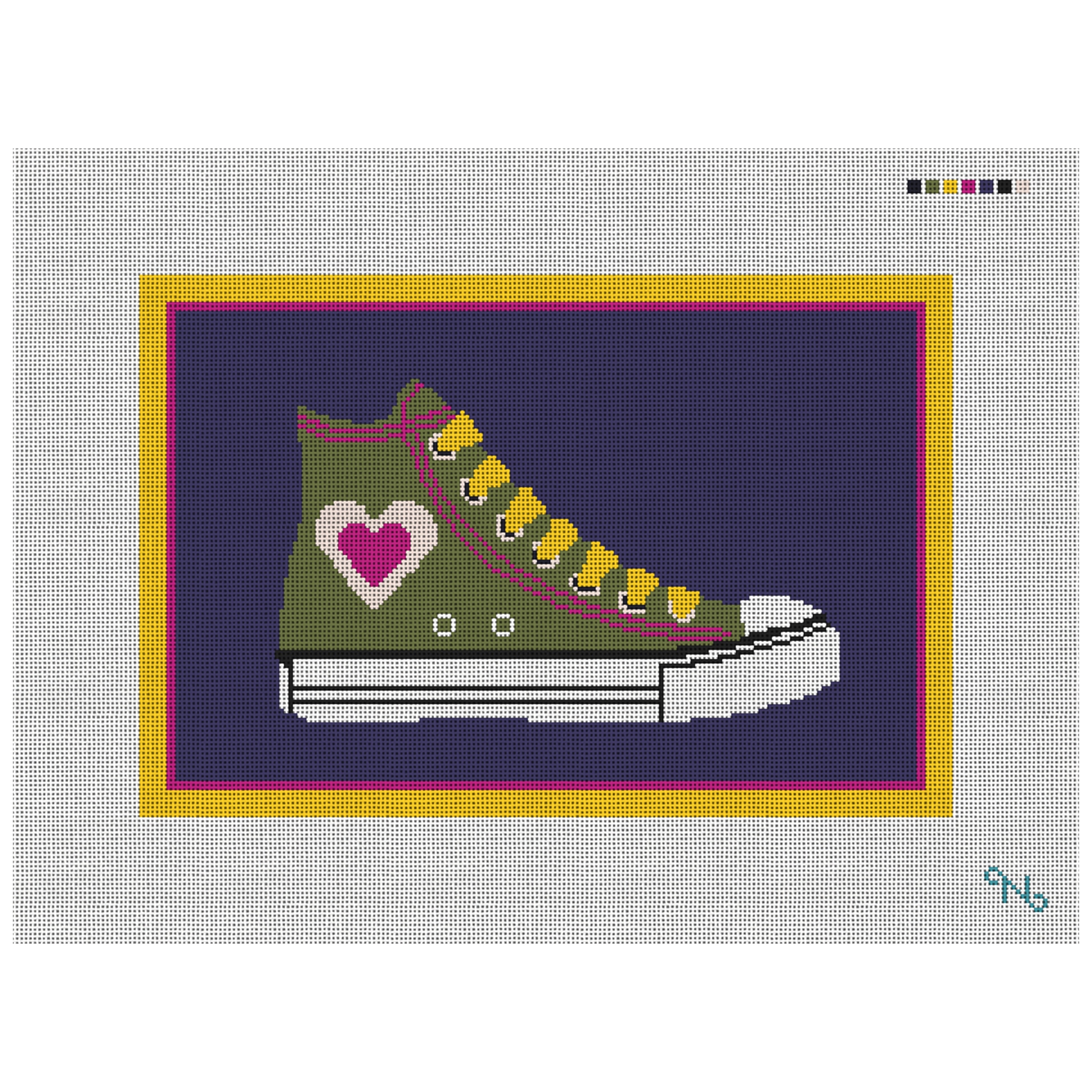 Colorful Retro Shoe Needlepoint Kit