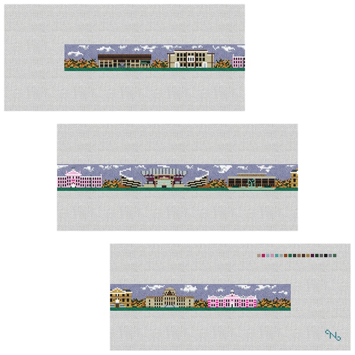 Columbia South Carolina Needlepoint Belt Kit Stitched Preview