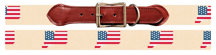 Connecticut State Needlepoint Dog Collar