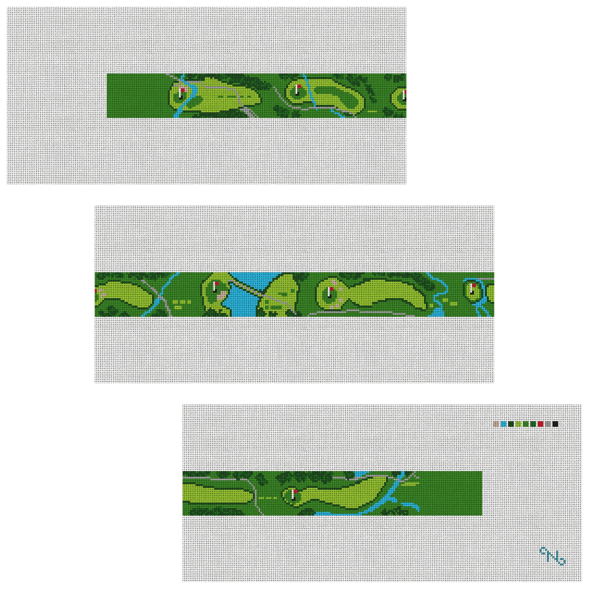 Conroe Country Club Golf Needlepoint Belt Kit