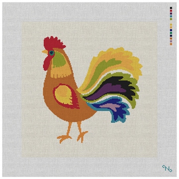 Copper Rooster Needlepoint Pillow Kit
