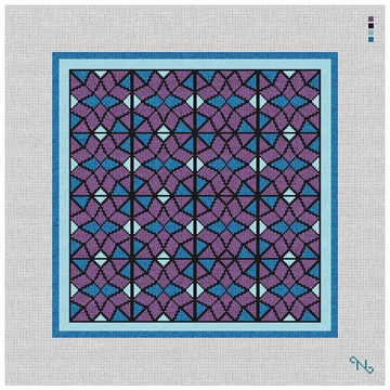 Cosenza Needlepoint Pattern Kit Stitched Preview
