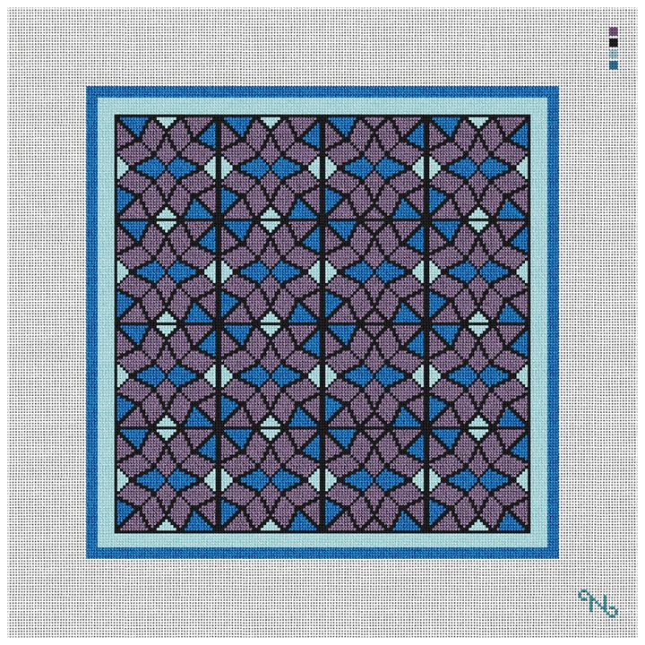 Cosenza Needlepoint Pattern Kit Stitched Preview