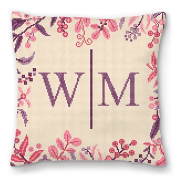 Cottage Garden Wedding Needlepoint Pillow