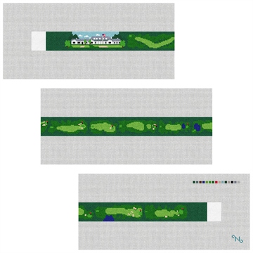 Country Club of Columbus Needlepoint Belt Kit Stitched Preview