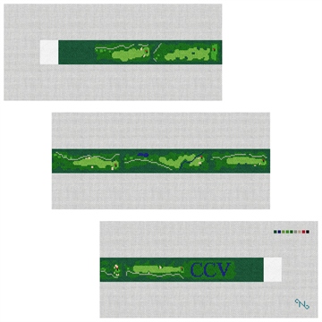 Country Club of Virginia Needlepoint Belt Kit Stitched Preview