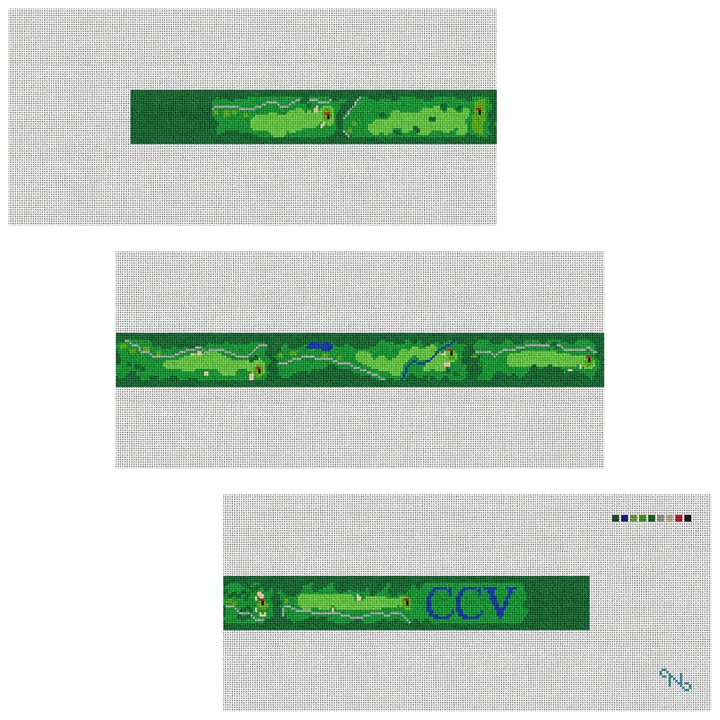 Country Club of Virginia Needlepoint Belt Kit Stitched Preview