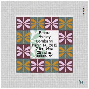 Coventry Birth Announcement Needlepoint Kit Stitched Preview