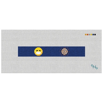 Covid-19 Needlepoint Key Fob Kit Stitched Preview