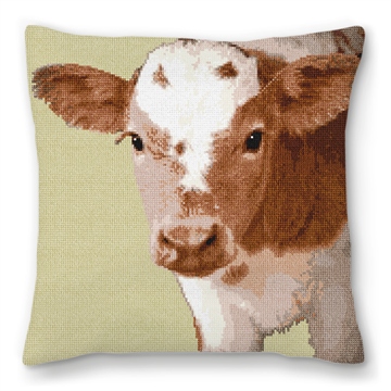 Cow Needlepoint Pillow
