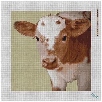 Cow Needlepoint Pillow Kit