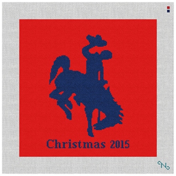 Cowboy Needlepoint Pillow Kit Stitched Preview