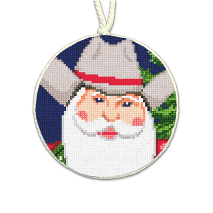 Cowboy Santa Needlepoint Ornament