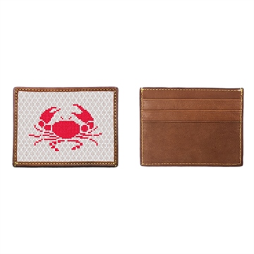 Crab Needlepoint Card Wallet