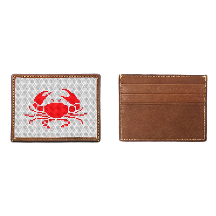 Crab Needlepoint Card Wallet