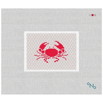 Crab Needlepoint Card Wallet Kit Stitched Preview