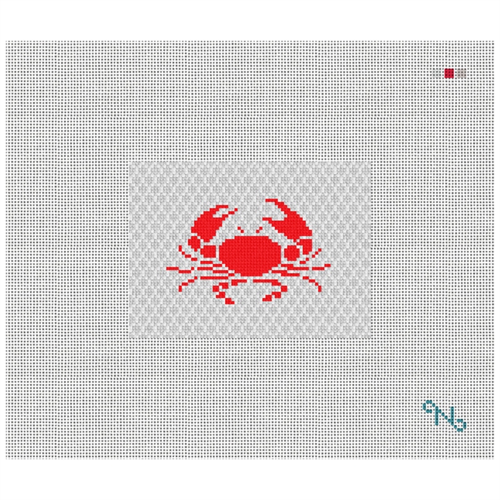 Crab Needlepoint Card Wallet Kit Stitched Preview