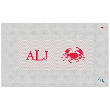 Crab Needlepoint Flask Kit Stitched Preview