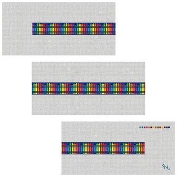 Crayon Needlepoint Belt Kit Stitched Preview