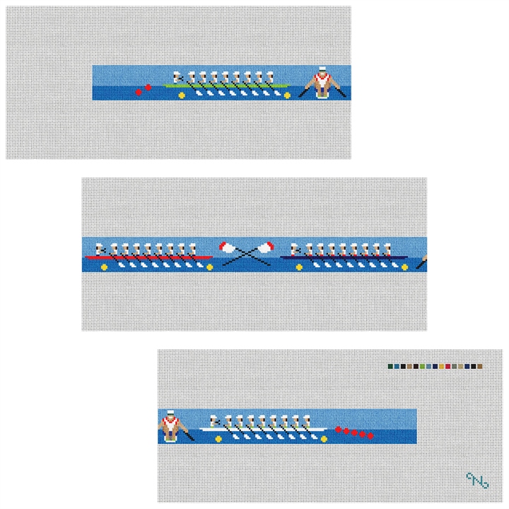 Crew Needlepoint Belt Kit Stitched Preview