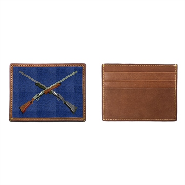 Crossed Shotguns Needlepoint Card Wallet
