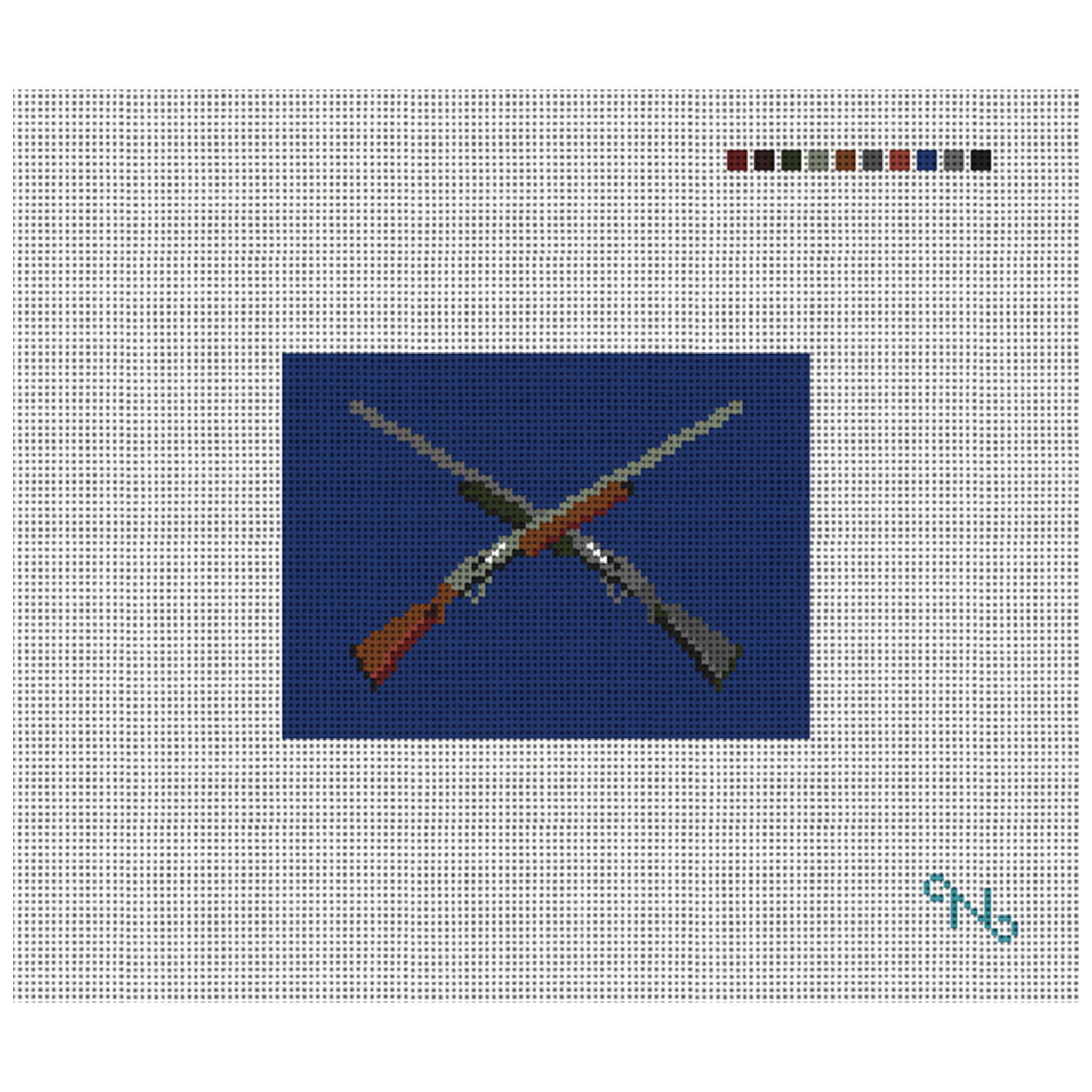 Crossed Shotguns Needlepoint Card Wallet Kit