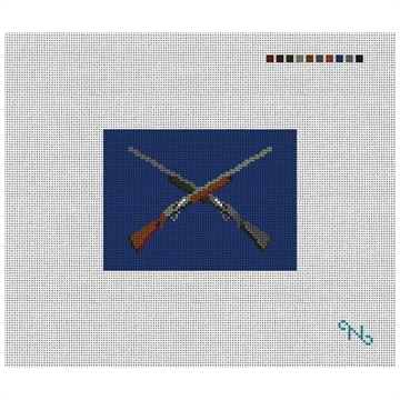 Crossed Shotguns Needlepoint Card Wallet Kit