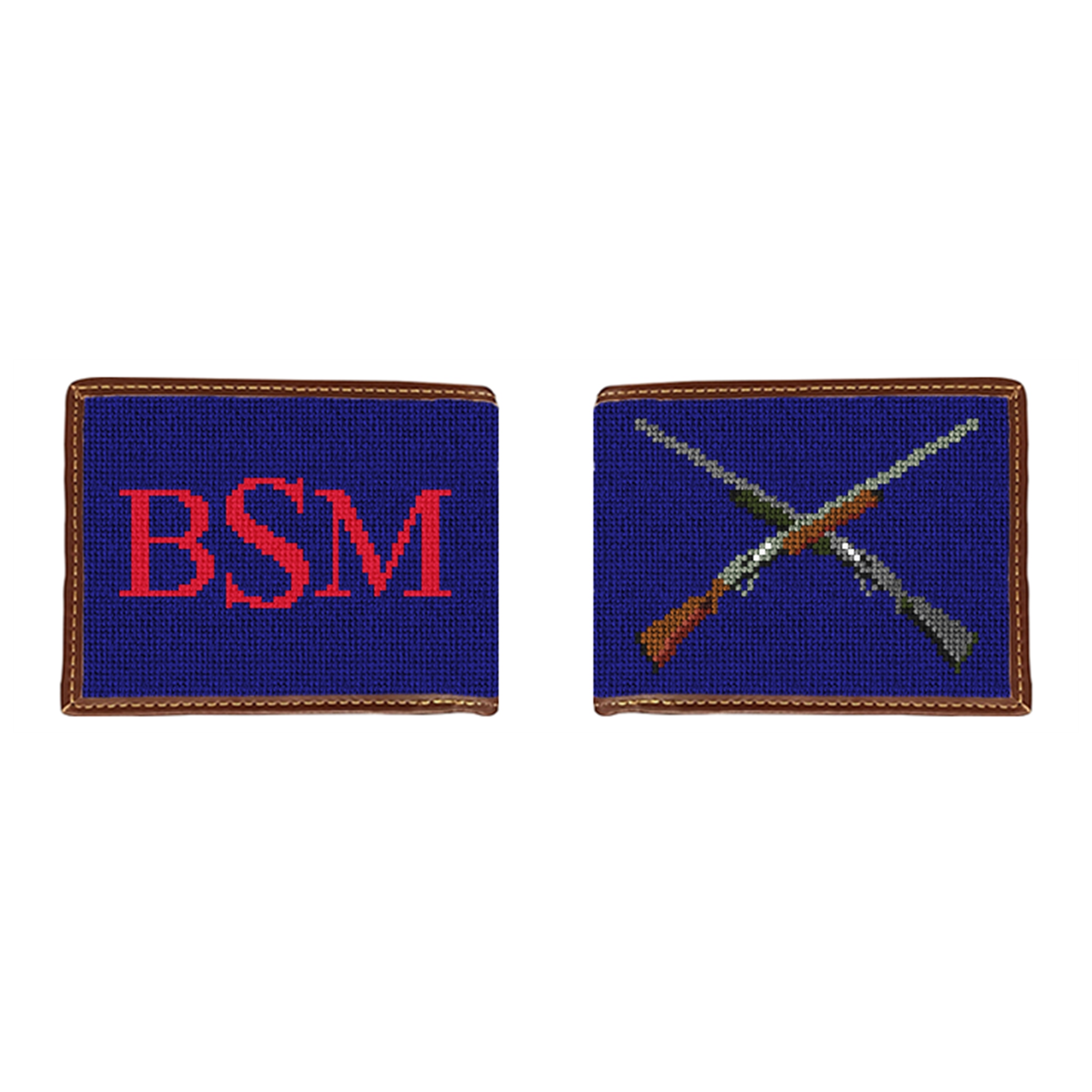 Crossed Shotguns Needlepoint Wallet