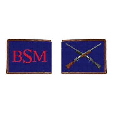 Crossed Shotguns Needlepoint Wallet