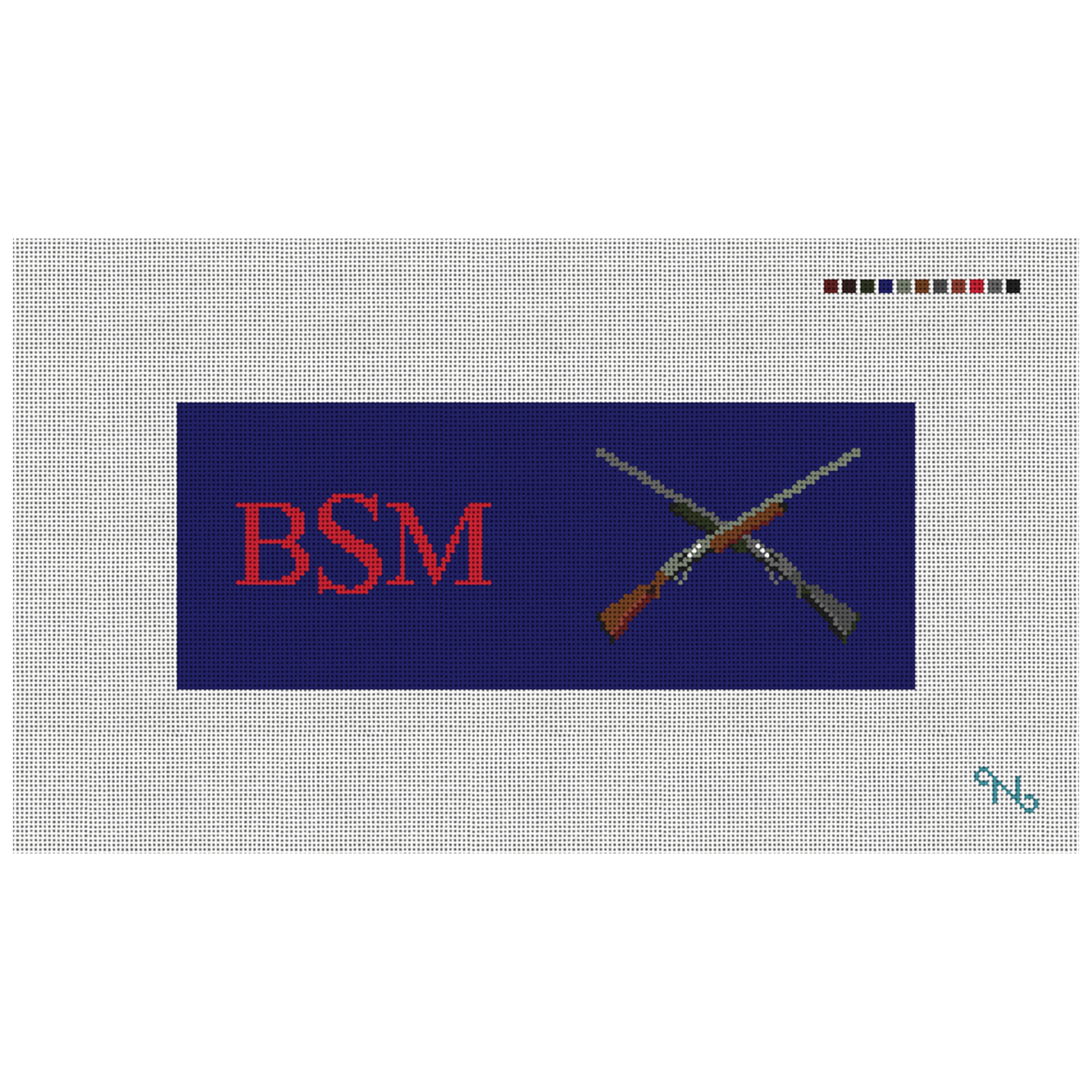 Crossed Shotguns Needlepoint Wallet Kit