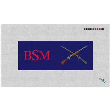 Crossed Shotguns Needlepoint Wallet Kit Stitched Preview