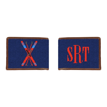 Crossed Skis Needlepoint Wallet 