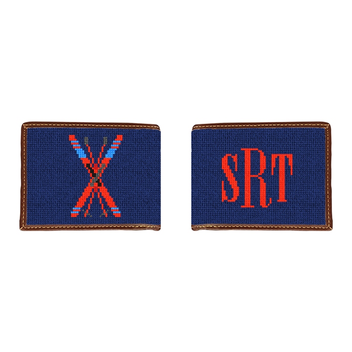 Crossed Skis Needlepoint Wallet 