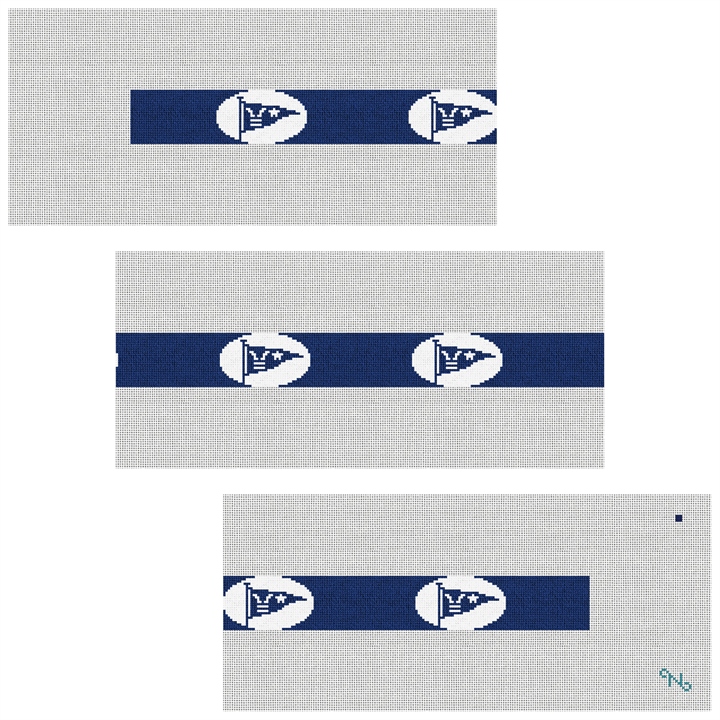 Custom Burgee Flag Needlepoint Belt Kit Stitched Preview