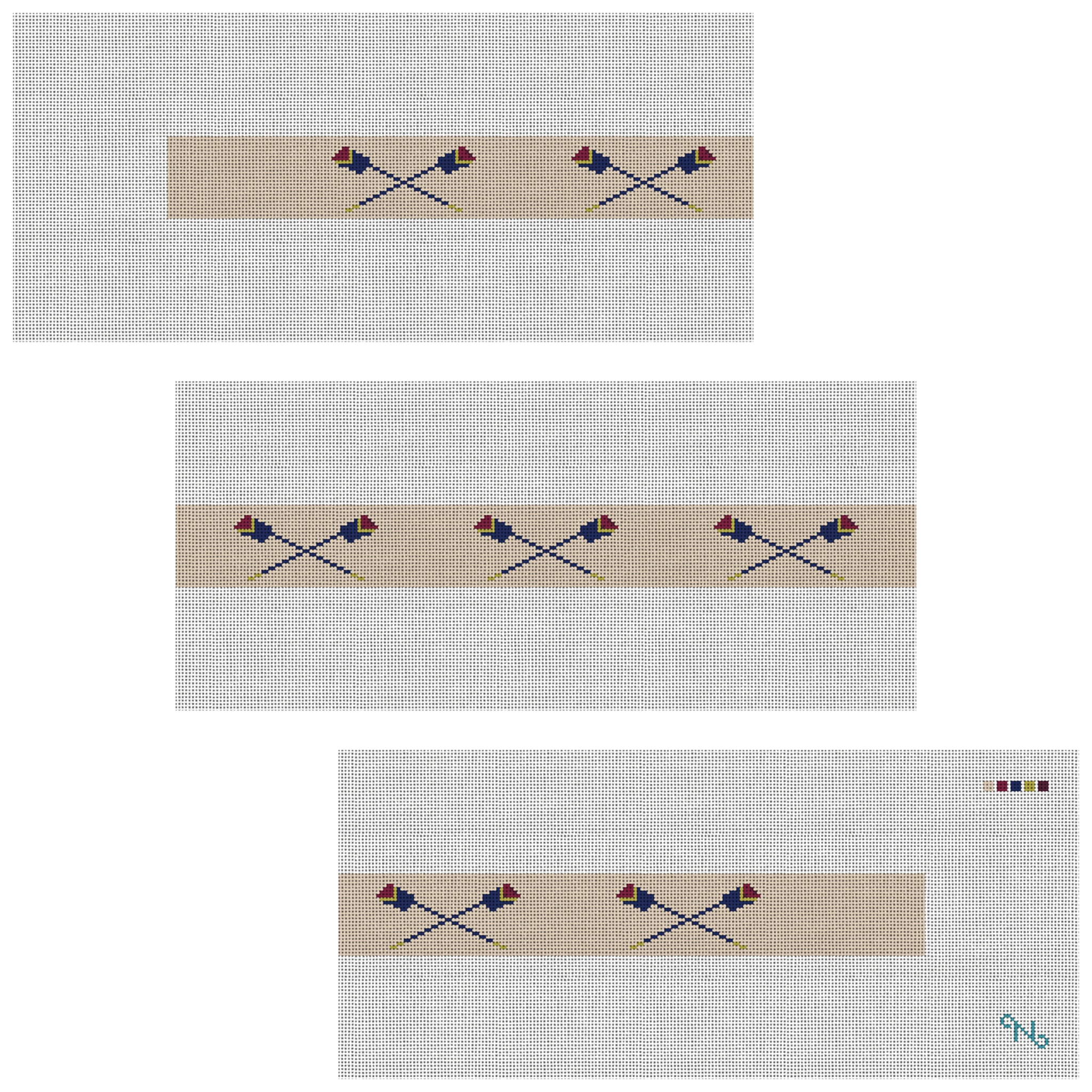 Custom Crew Oars Needlepoint Belt Kit